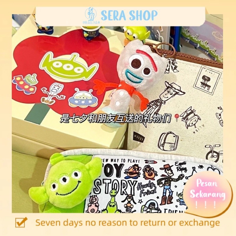 

๑◎Sera * Darah Merah * Kartun Toy Story Persegi Panjang Tas Penyimpanan Tas Kosmetik Tas Perlengkapan Buzz Lightyear Tas Alat Tulis