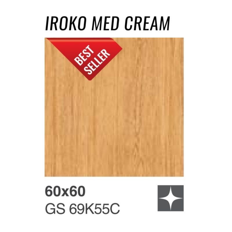 GRANIT MOTIF KAYU IROKO MED CREAM GS 69K55C UKURAN 60X60 BY GARUDA