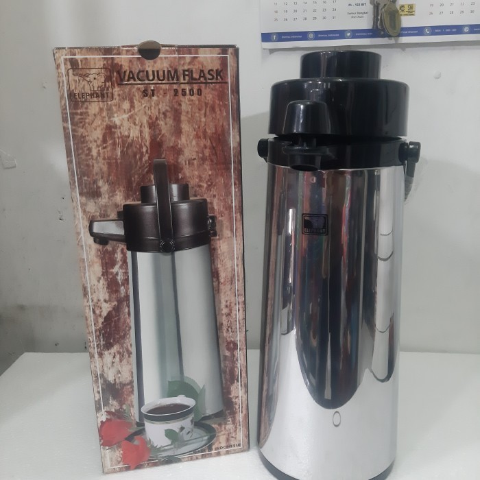 Termos Air Panas Pencet/Air Pot Elephant St-2500 Stainless Via Ojol