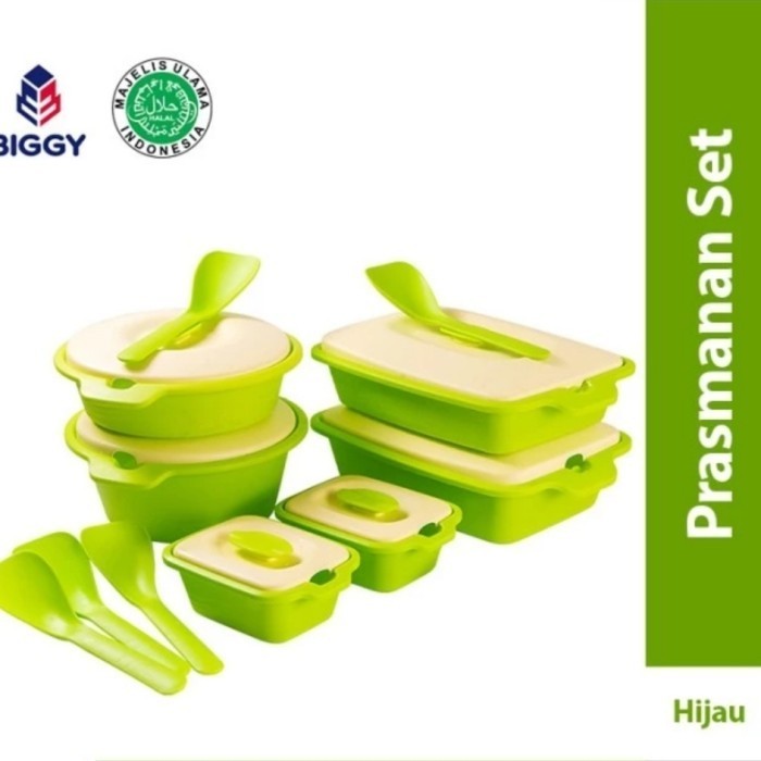 Prasmanan Set - Kotak#Tupperware Set Sayur Lauk Aquamarine Biggy Set