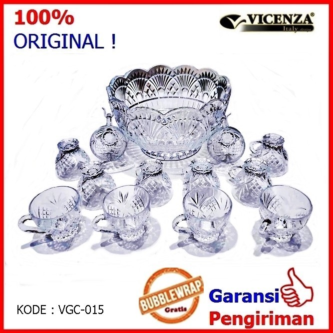 Coctail Set Wadah Kaca Es Buah Bowl Set Mewah Vicenza Vgc 015 (Vgc015)