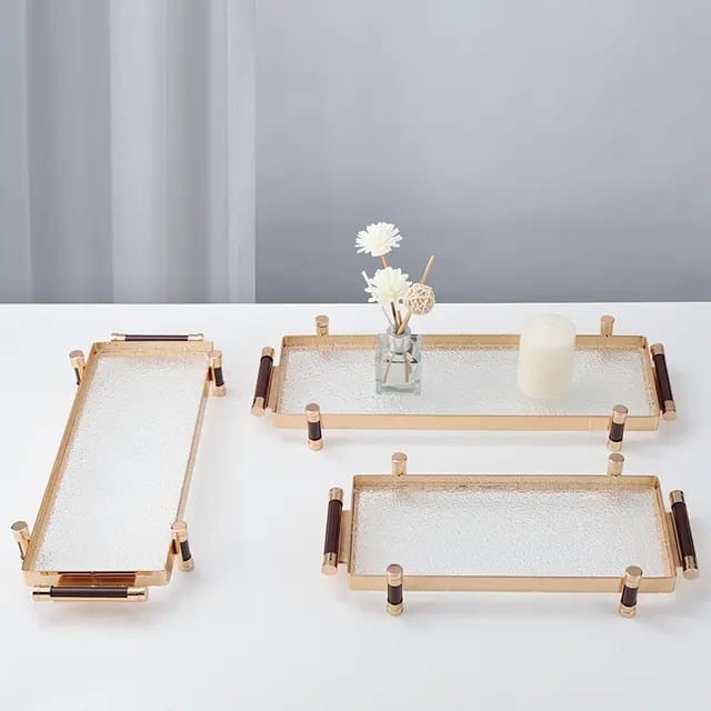 Aigea Luxury Tray Gold / Nampan Pajangan Mewah Gold / Nampan Mewah