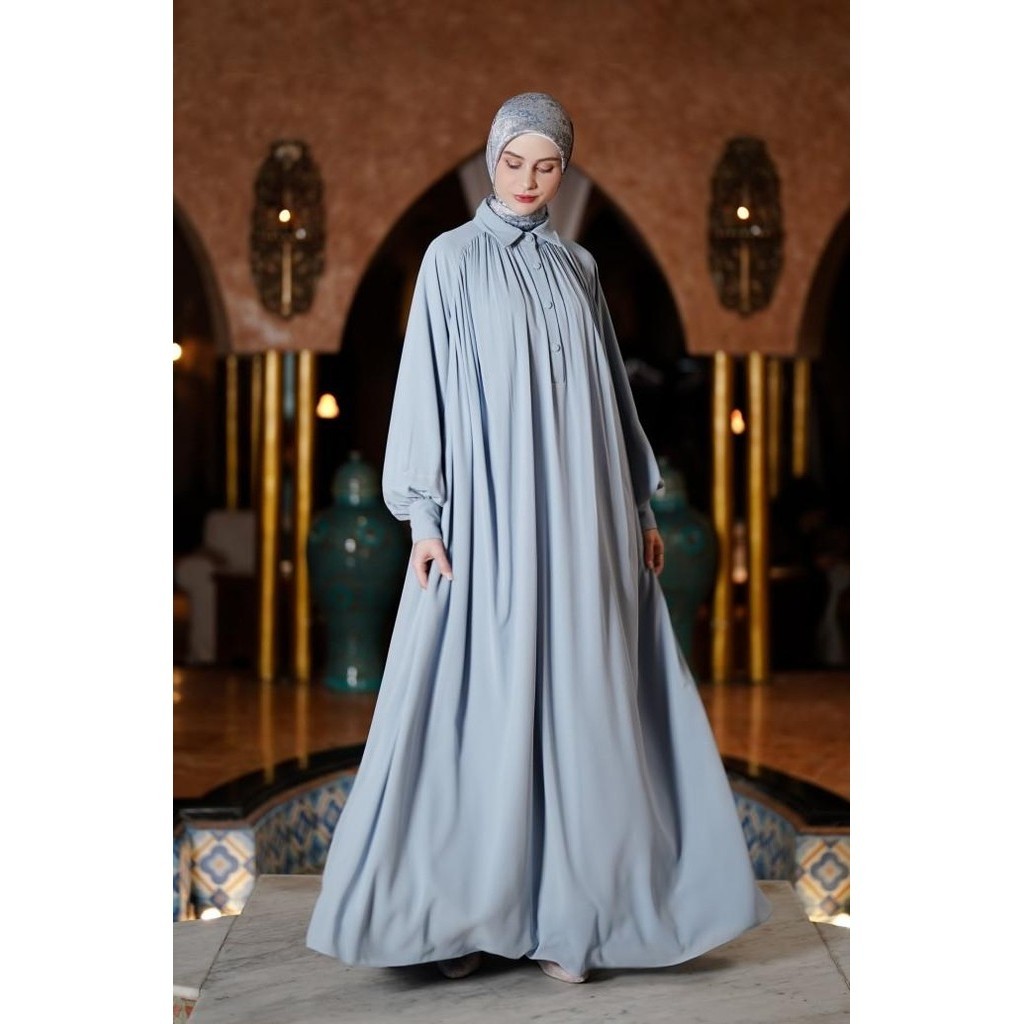 Dress Muslim Mandjha Ivan Gunawan - Brezzy Dress Blue | Abaya Gamis Pengiriman Cepat