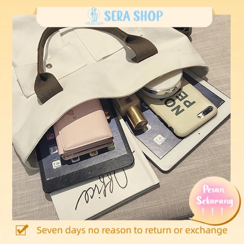 

₪❖∏Sera tas kanvas besar tas wanita baru 2022 versi Korea dari kelas siswa tas jinjing portabel tas bahu tas kurir pasang