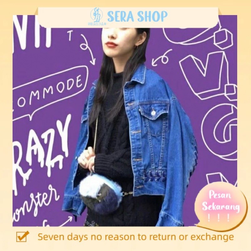 

❃☒Sera gaya Jepang populer all-match manis dan lucu berbulu kecil rakasa rantai tas utusan tas bahu wanita