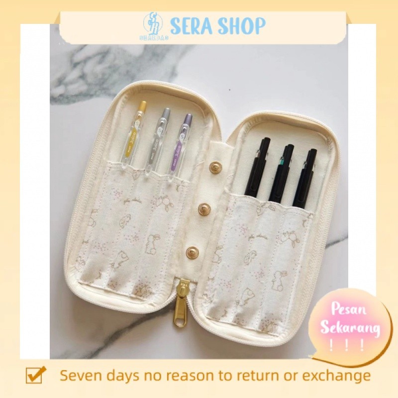 

☎✈✕Kotak pensil sera kartun siswa bernilai tinggi kotak pensil ceruk berkapasitas besar kotak alat tulis cetak kelinci putih kecil yang lucu