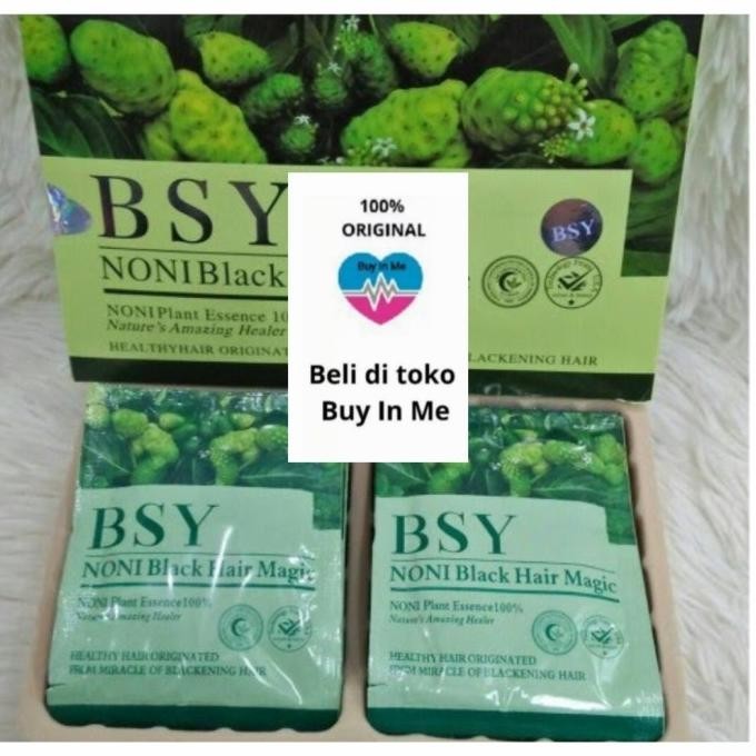 Bsy Noni Black Hair Magic Shampo Asli Bpom Cat Semir Rambut ORIGINAL