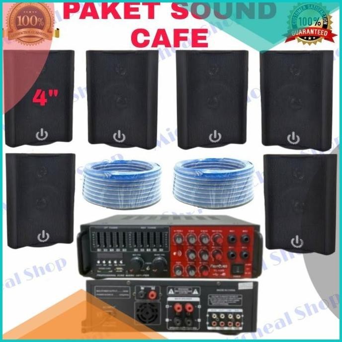 paket sound sistem cafe indoor 6 titik speakear 4 " 16novz3 parts