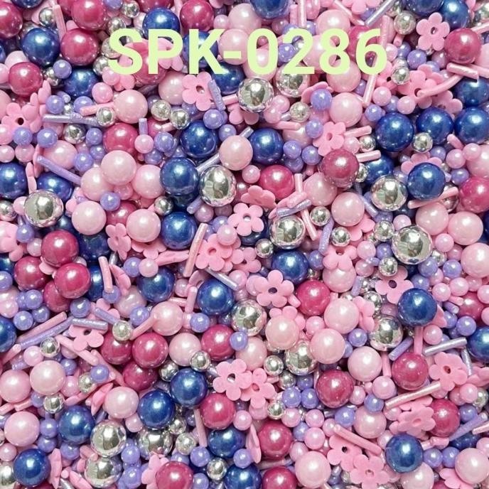 

SPK-0286 Sprinkles sprinkle springkel 1kg mutiara bunga pink ungu