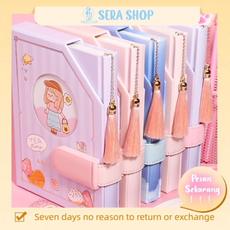 

¤✳₪Sera Hardcover Kotak Sandi Buku Gadis dengan Kunci Notebook Siswa Sekolah Dasar dan Menengah Hadiah Gadis Jantung Diary Alat Tulis Hadiah