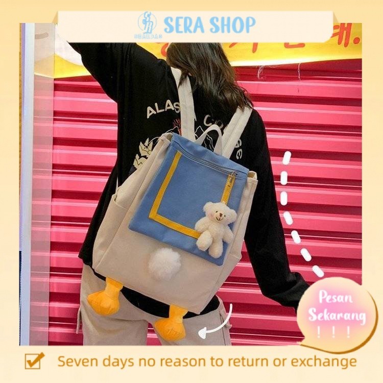 

ↂSera kartun lucu Donald Duck Harajuku ransel siswa kelas gadis hati dua dimensi tas sekolah gadis lembut