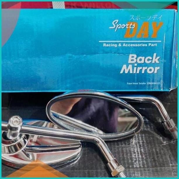Spion day kotak moon oval chrome variasi motor 16novz3 suku cadang