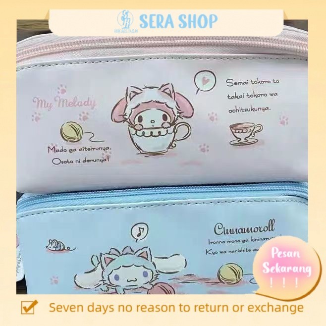

◇Sera Sanrio Yugui anjing Melody lucu makeup tas tas penyimpanan tas pensil kartun lucu siswa