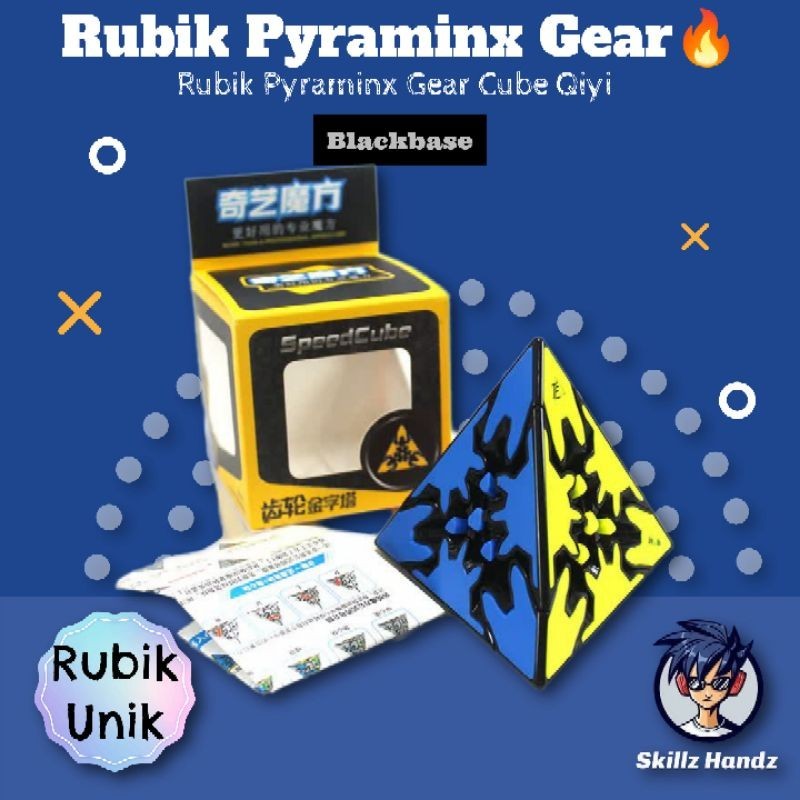 Rubik Pyraminx Gear Cube Qiyi (Blackbase)