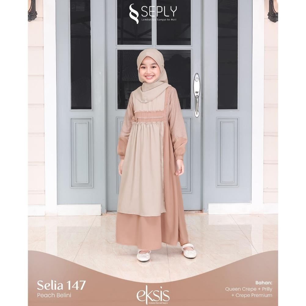 Cod New Arrival Gamis Sarimbit Keluarga Seply Eksis Peach Belini Murah