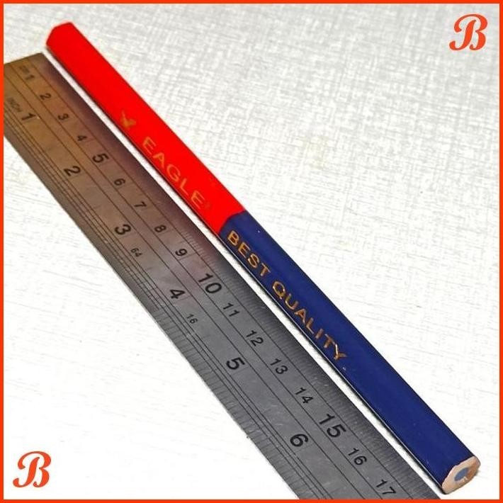 

| MJH | PENSIL MERAH BIRU BESAR PENSIL POLA MERAH BIRU
