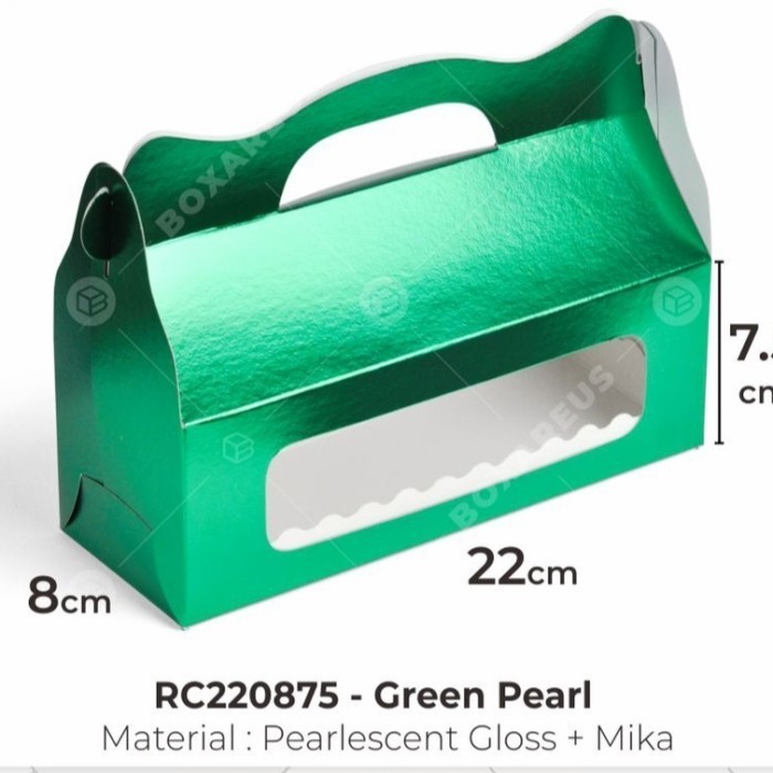 BOX CAKE DAN BOLU GULUNG LEBARAN IDUL FITRI - HIJAU