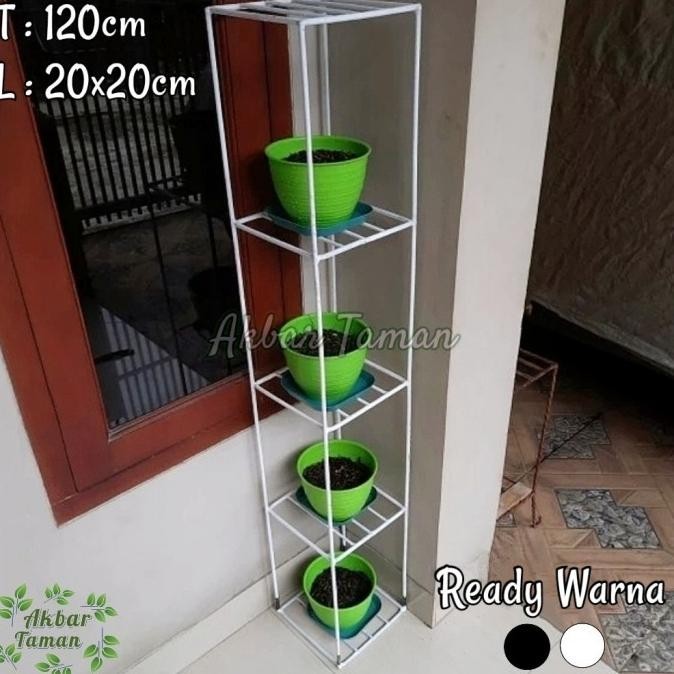 High Quality Rak Pot Bunga Besi Ram 5 Susun Tinggi 120Cm / Standing Rusukkan
