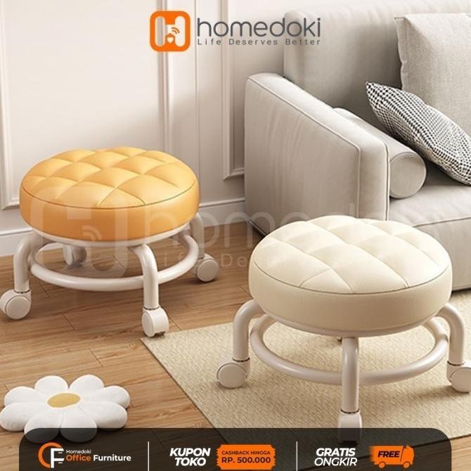 Homedoki Kursi Santai Kecil/Kursi Bulat/Kursi Bundar/Kursi Bulat Roda