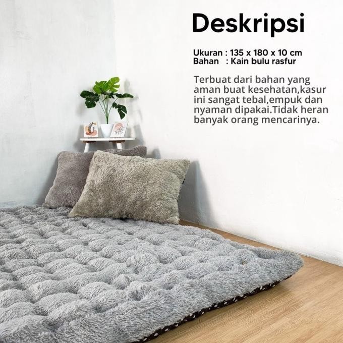 Kasur Bulu Rasfur Kasur Lantai Free 2 Bantal Kasur Gender Bulu Rasfur