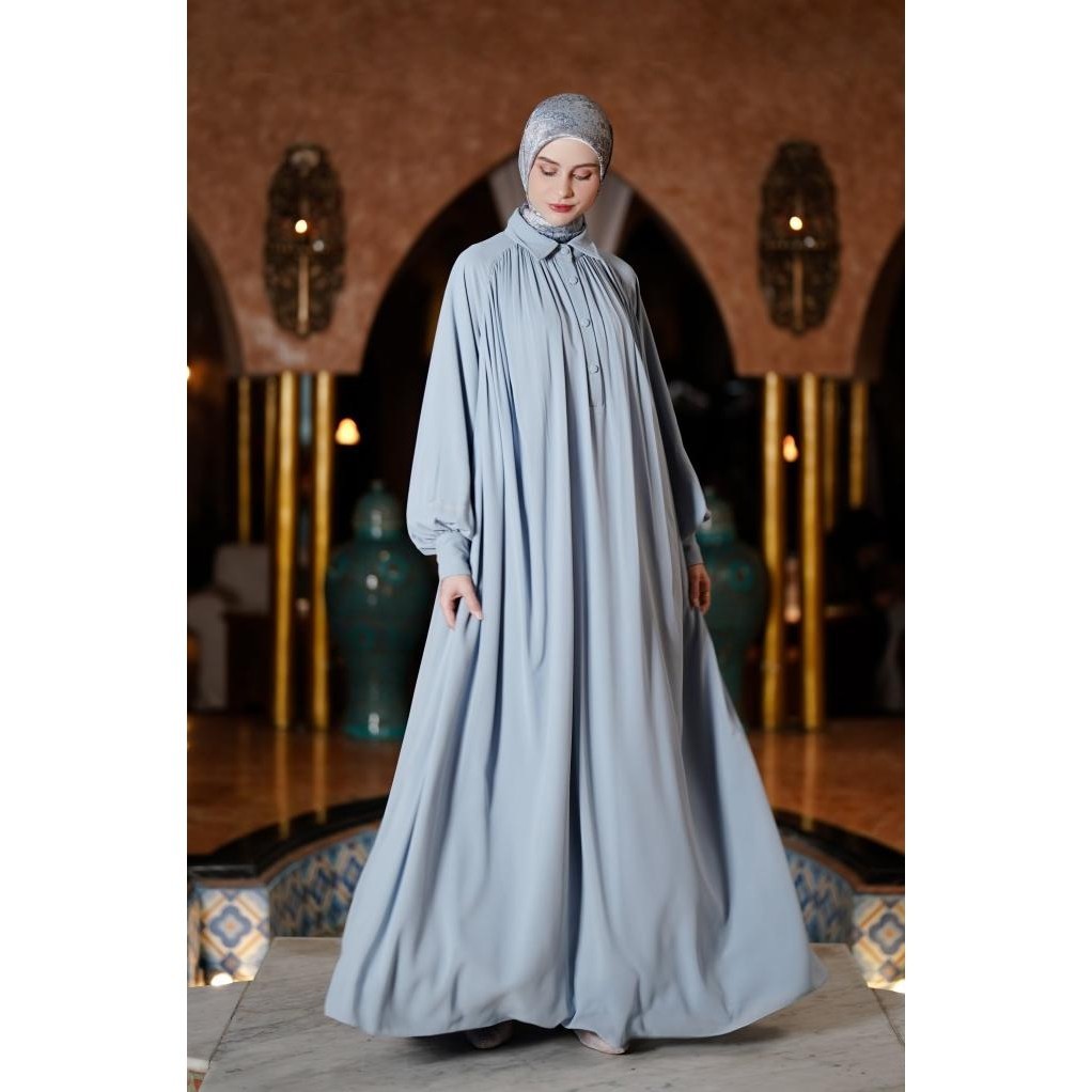 Dress Muslim Mandjha Ivan Gunawan - Brezzy Dress Blue | Abaya Gamis