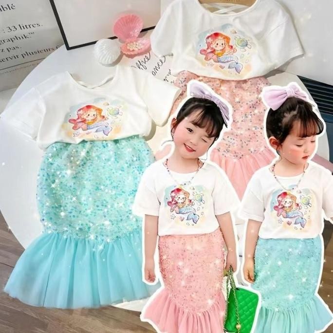 Setelan Anak Perempuan Mermaid Baju Anak Perempuan Murah Berkualitas