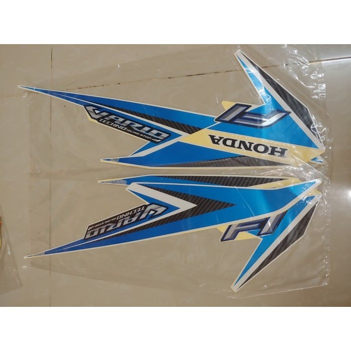 Striping Lis & Stiker Body & Stiker Motor Vario 125 2015 Putih Biru Is New