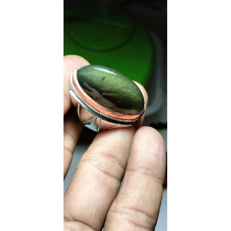 cincin akik pandan lumut