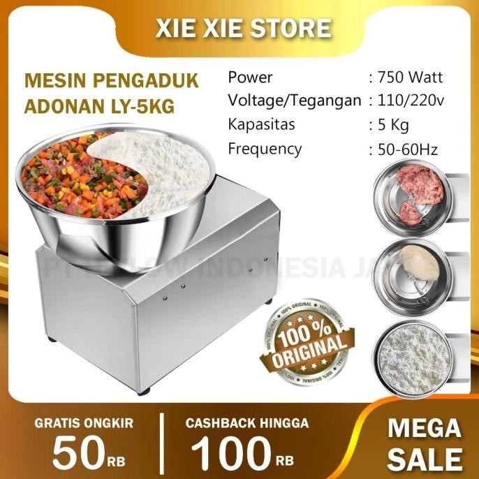 Mesin Pengaduk Adonan / Mixer Adonan Roti / Ly 5Kg Kualitas Premium
