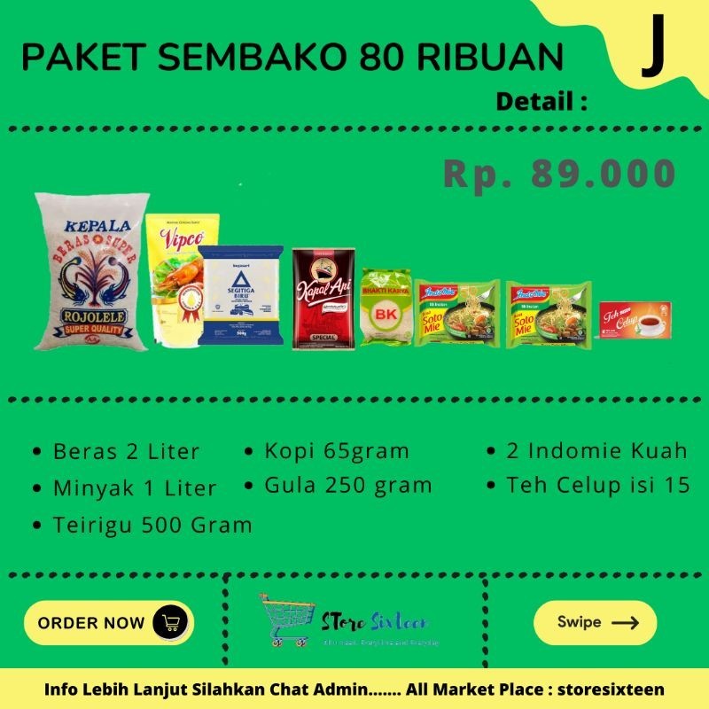 

Paket Sembako Murah 80 Ribuan J / Paket Sembako Murah By Storesixteen