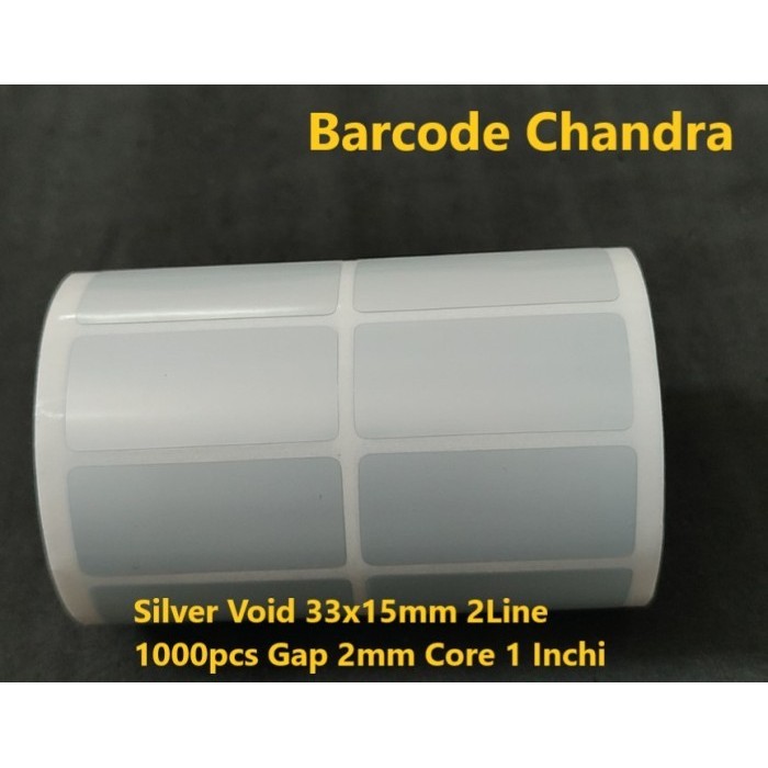 

Sticker Void Hologram Silver 33x15mm 2Line 1000pcs Gap 2mm Core 1 Inch