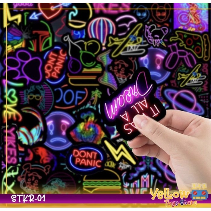 

Sticker Set isi 50pcs Neon Light Graffiti PVC Vinyl Aesthetic-STKR-01