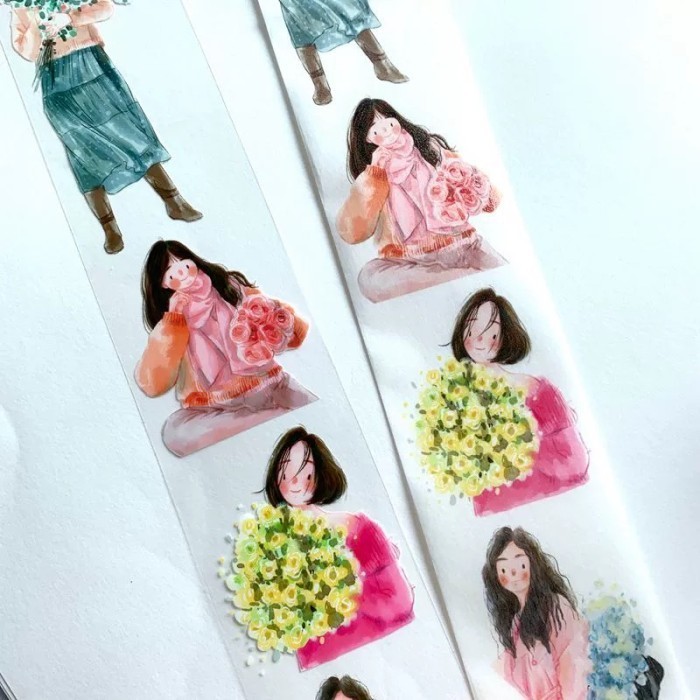 

DingDing Girl with Bouquet PET Tape