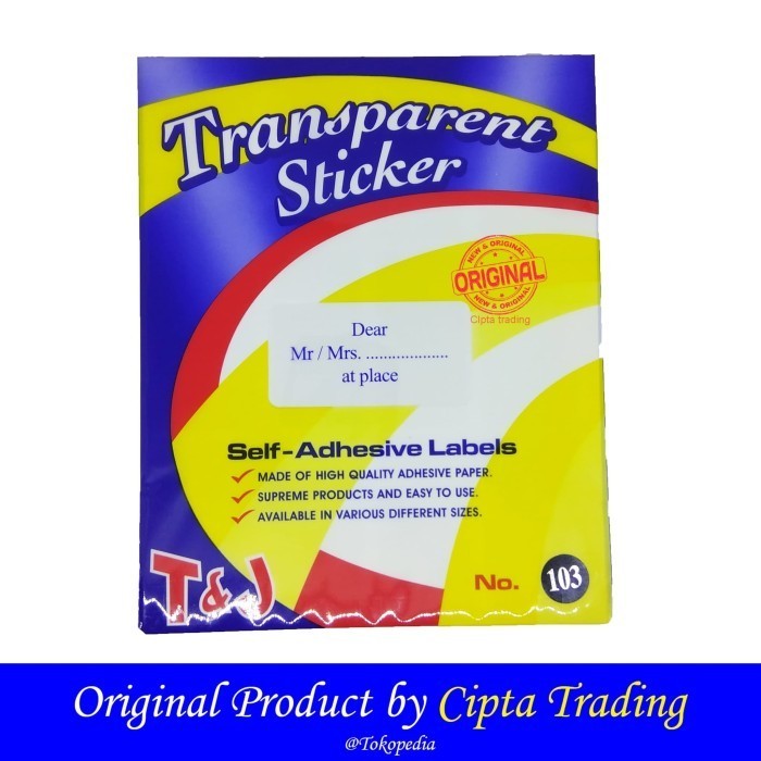 

Tom and Jerry Transparent Label paper 103 (big pack)