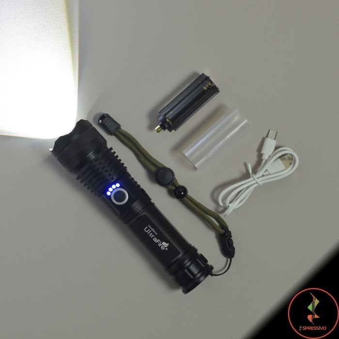 Senter LED XHP 50 ultrafire Cree baterai 26650 rechargeable