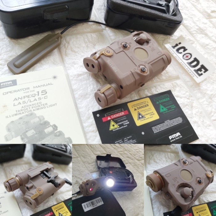Fma anpeq-15 red laser,ir mode,flashlight, tail switch / black and De