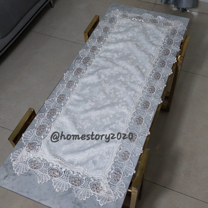 TAPLAK MEJA TAMU KAIN KATUN RENDA PREMIUM