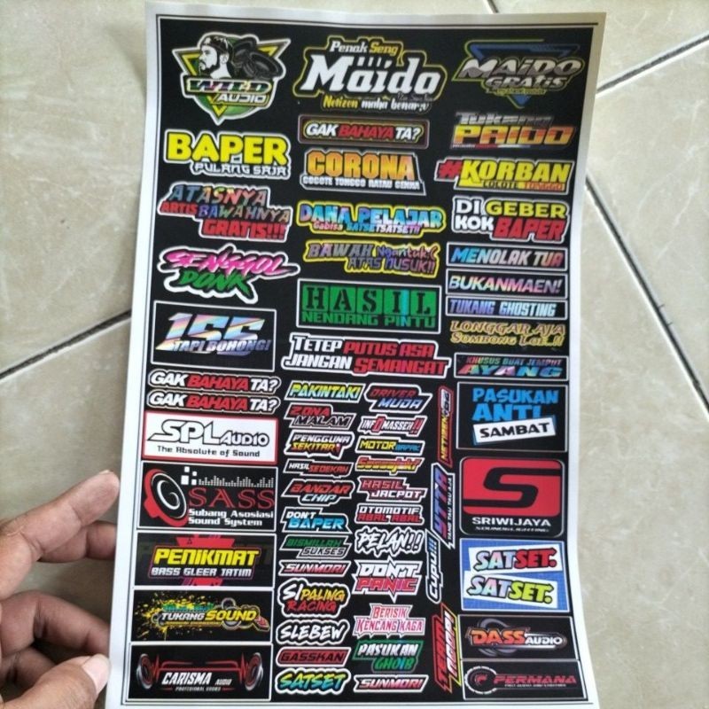

Stiker Pack Kata Kata isi bahan Cromo(mudah sobek)