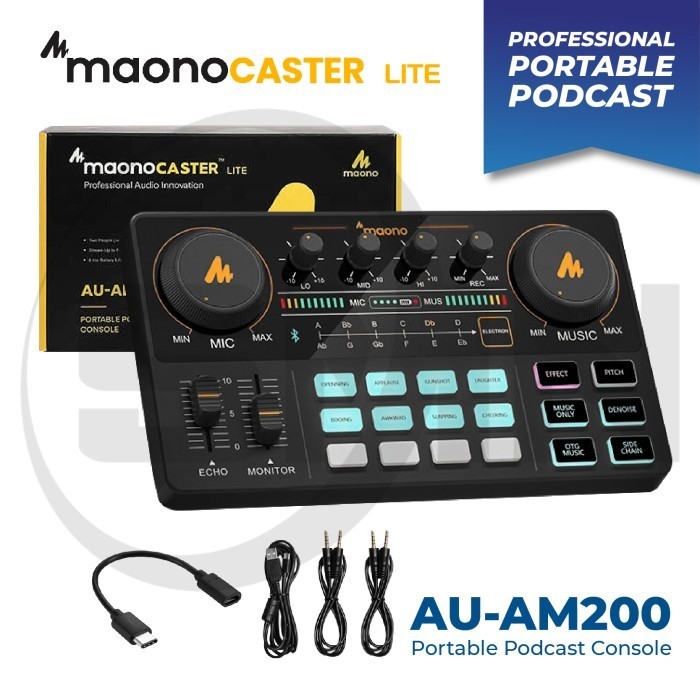 Maono Caster LITE AU-AM200 Portable Mixer Podcast Console soundcard