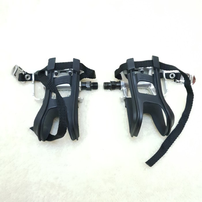 PEDAL TOECLIP WELLGO BEARING SILVER FIXIE MTB ROADBIKE MINION