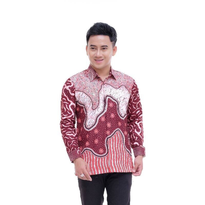 NEW Kemeja Batik Pria Lengan Panjang Trendy Batik Nusantara Baju Batik Kantor