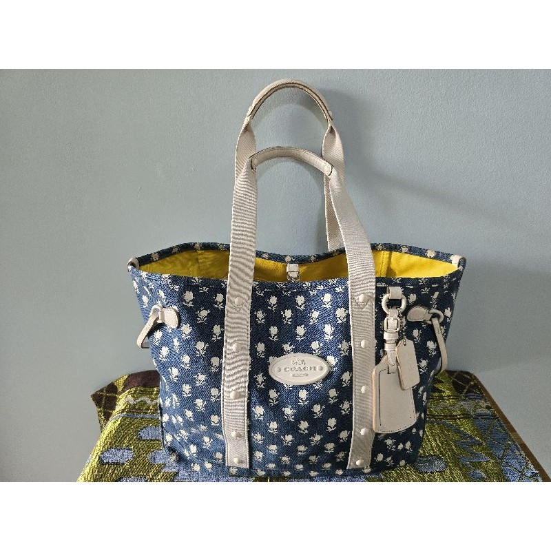 Coach authentic tote bag_blue jeans