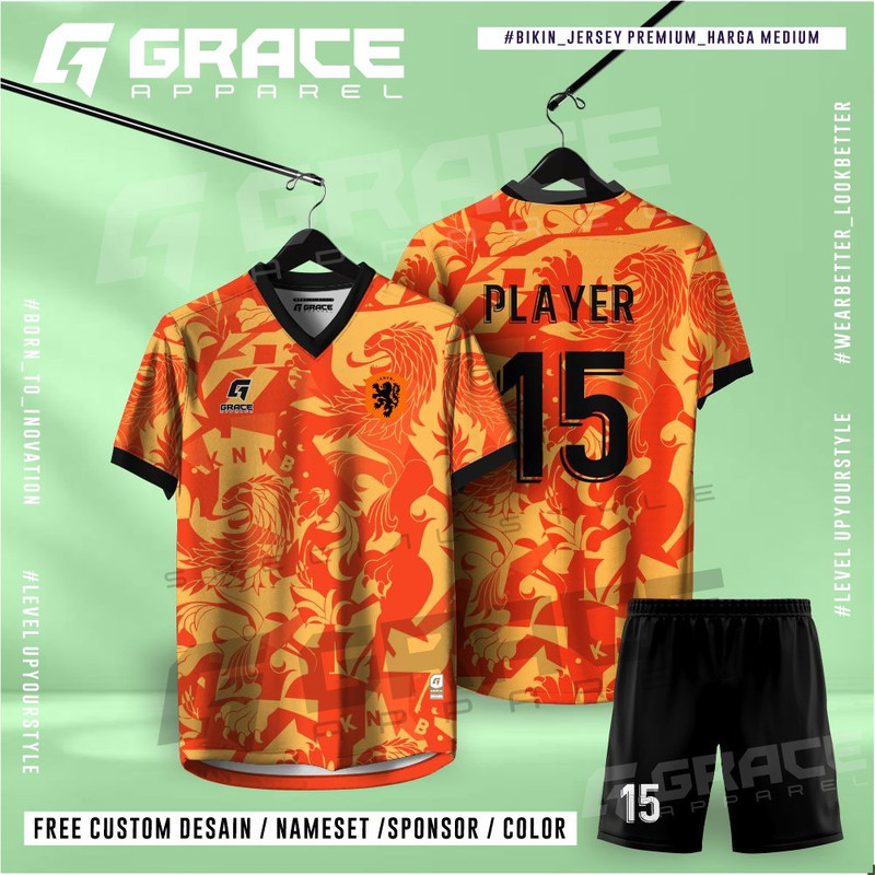 PREMIUM JERSEY FANTASI CLUB INTERNATIONAL timnas belanda home soccer