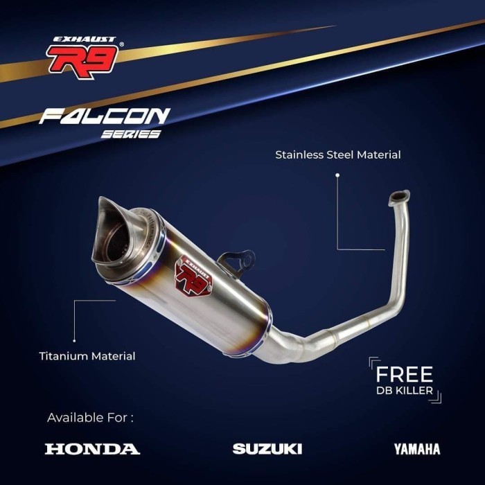 KNALPOT R9 FALCON ORIGINAL SUZUKI SATRIA FU 150 FI INJECTION INJEKSI