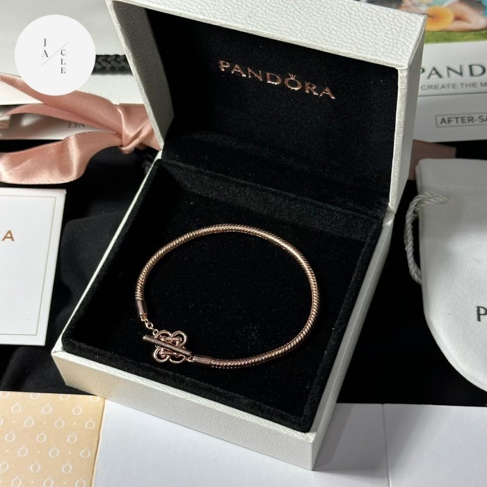 ROSE GOLD PANDORA BRACELET GELANG GIFT SET