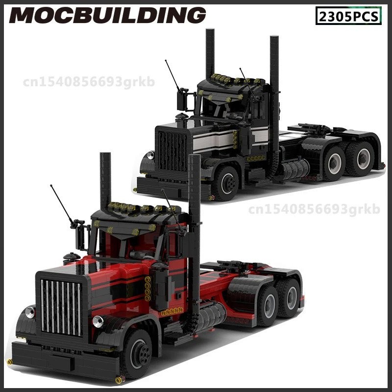 MOC Truk Blok Bangunan Model Mobil DIY, Hadiah Natal Hadiah Ulang Tahun Kendaraan Mainan Rakitan Bat
