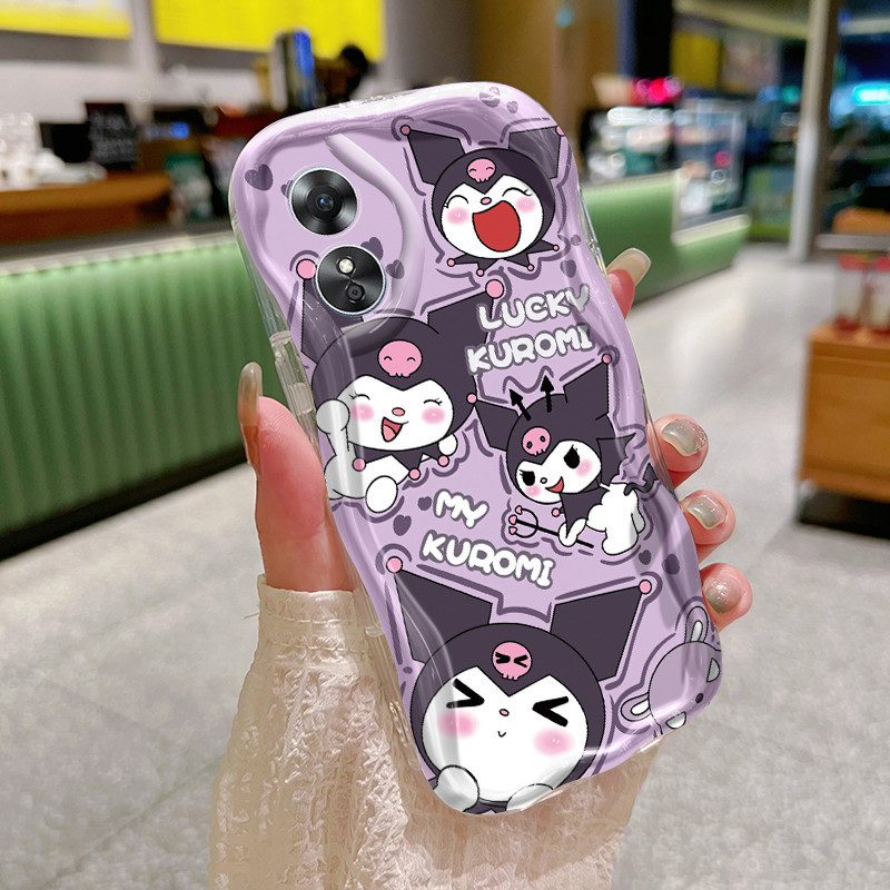 Casing Hp OPPO A17 A17K Case Casing Gaya dongeng Lucu terbaru aesthetic pola Softcase batas gelomban