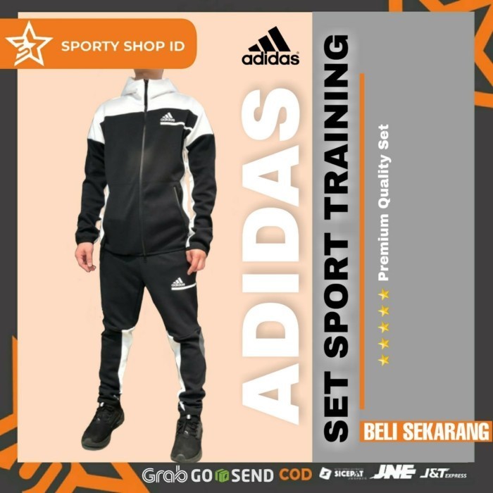 Setelan Set Stelan Pakaian Jogging Training Olahraga Running Pria Adds