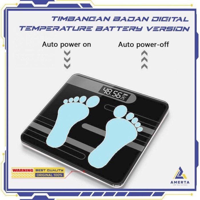 TIMBANGAN BADAN DIGITAL 180 KG TAFFWARE BLACK DIGITAL SCALE