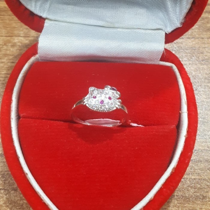 CINCIN ANAK KEPALA HELLO KITTY MP+MATA PING PERAK SILVER 925